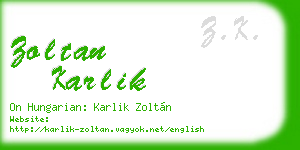 zoltan karlik business card