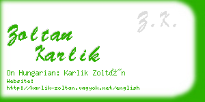 zoltan karlik business card